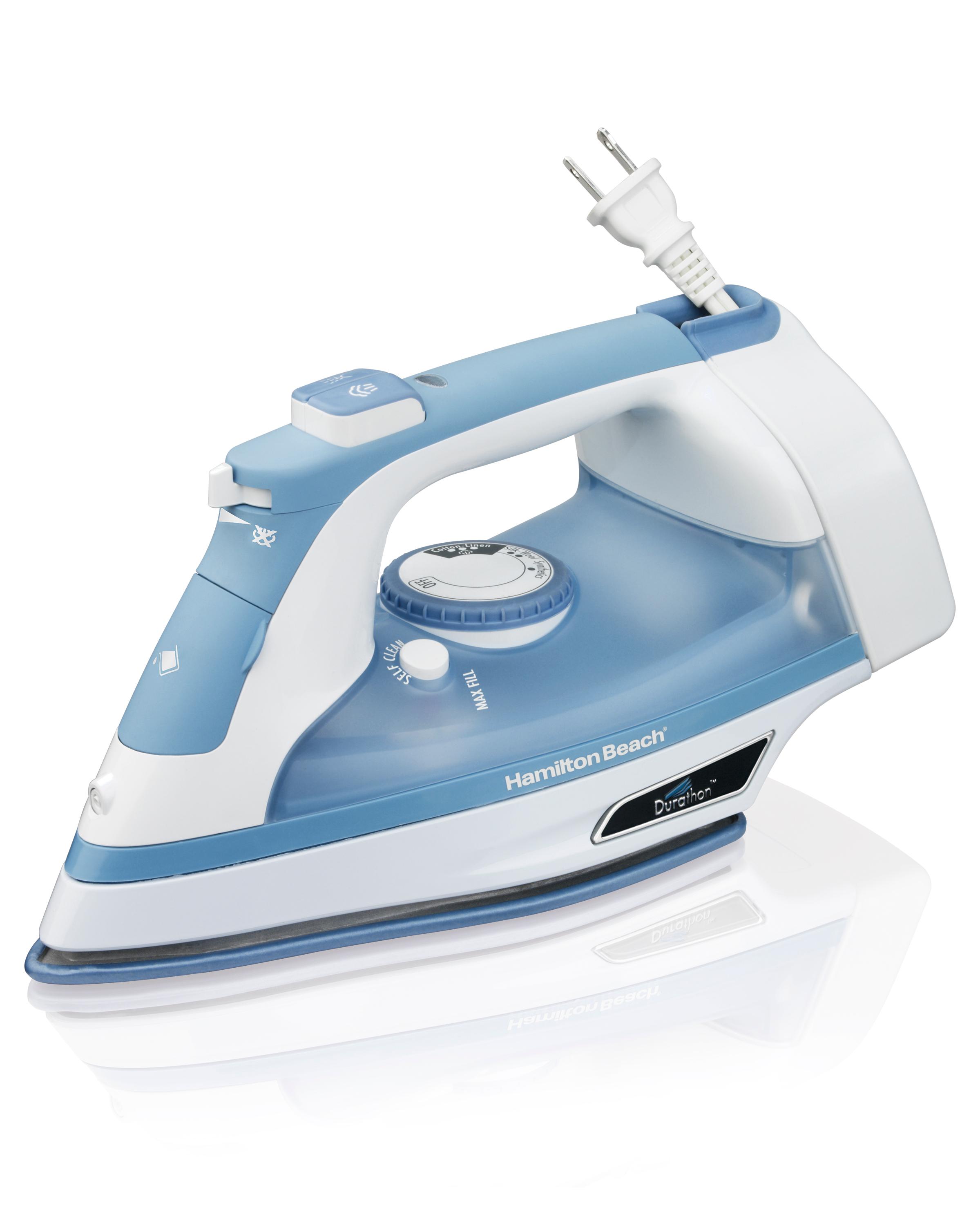 Hamilton Beach Steam Iron with 3Way Auto Shutoff, Cord Wrap & Durathon Soleplate