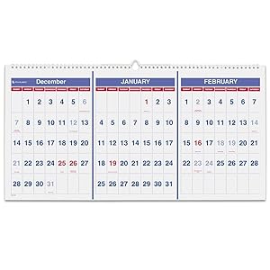 Amazon.com : AT-A-GLANCE PM1428 Horizontal-Format Three-Month Reference ...