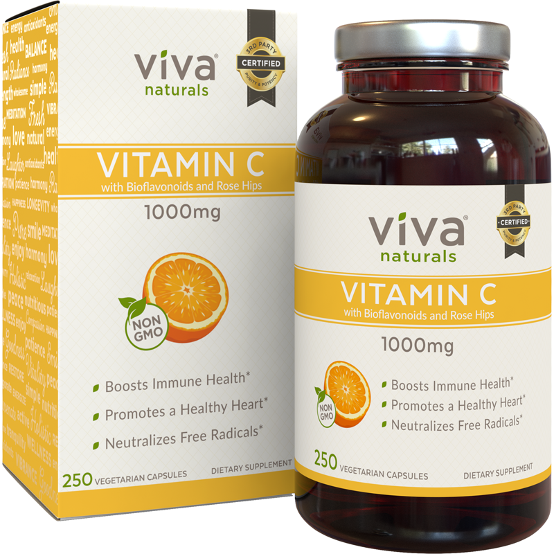 Viva Naturals Premium NonGMO Vitamin C with Bioflavonoids