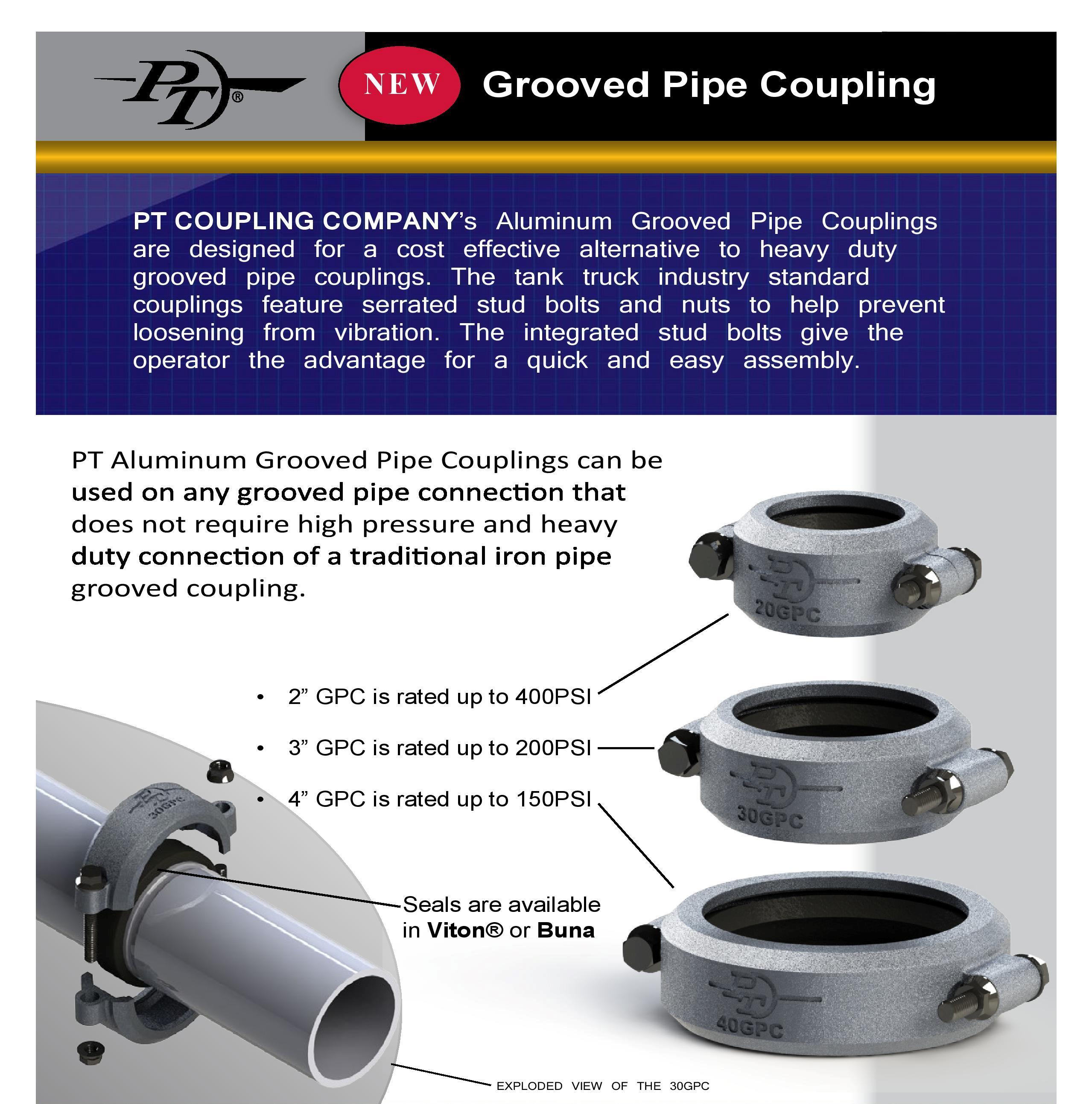 PT Coupling 80120b Aluminum Grooved Pipe Coupling, 20GPC