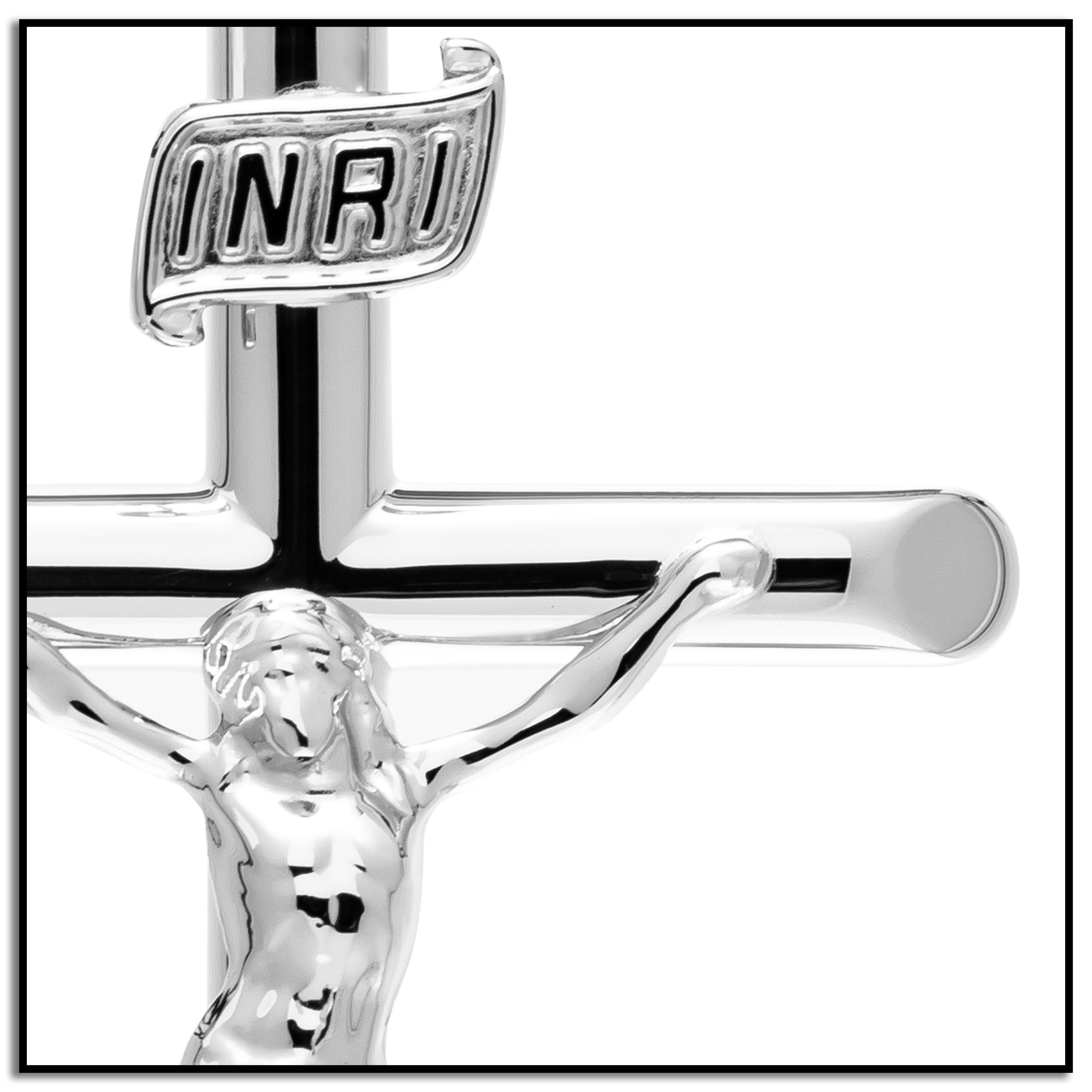 Men's Sterling Silver Crucifix Pendant Necklace with