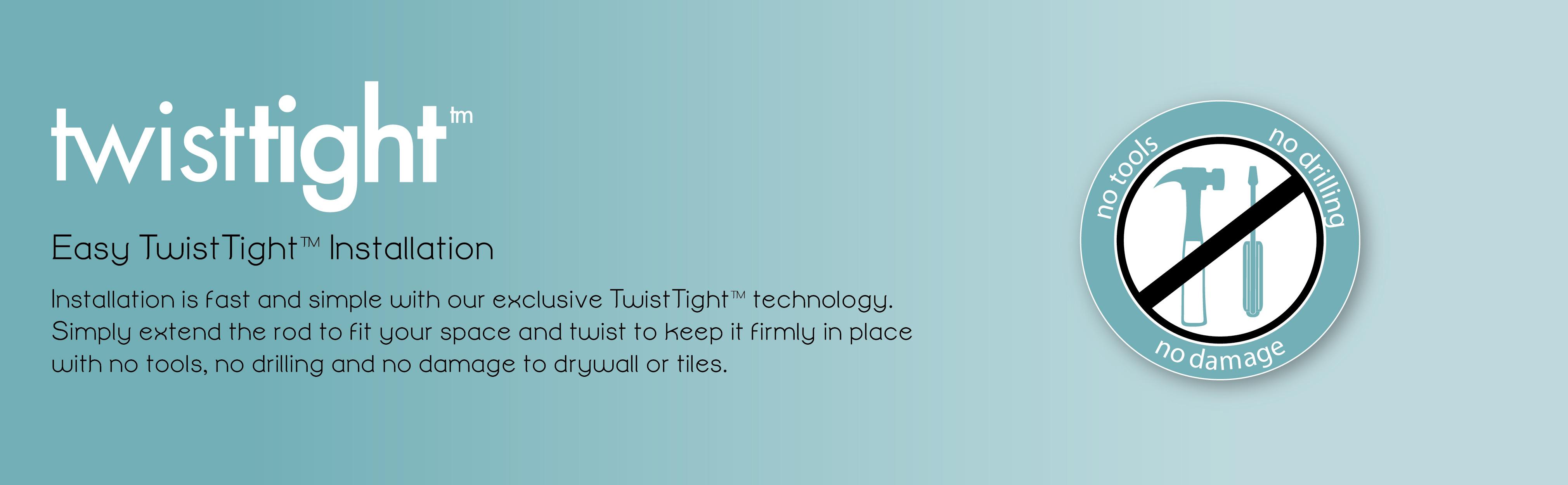 Zenna Home 35633HBP, NeverRust Aluminum Tension Curved