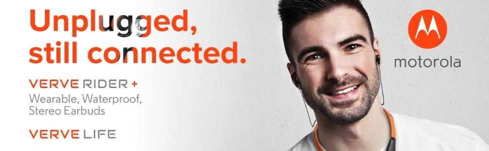 Motorola VerveRider+ Wearable, Waterproof Stereo Earbuds