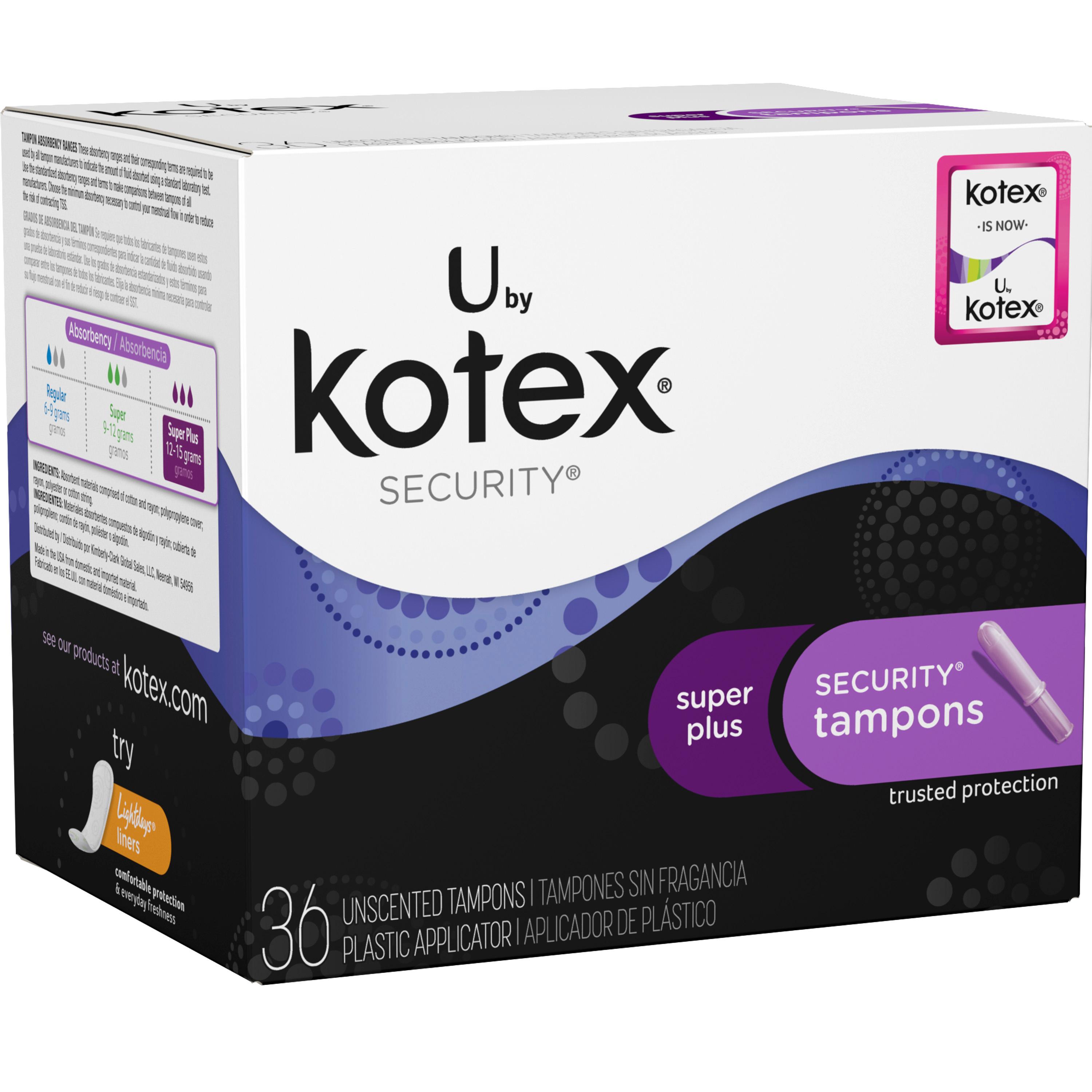 U by Kotex Security Tampons, Super Plus, Plastic Applicator