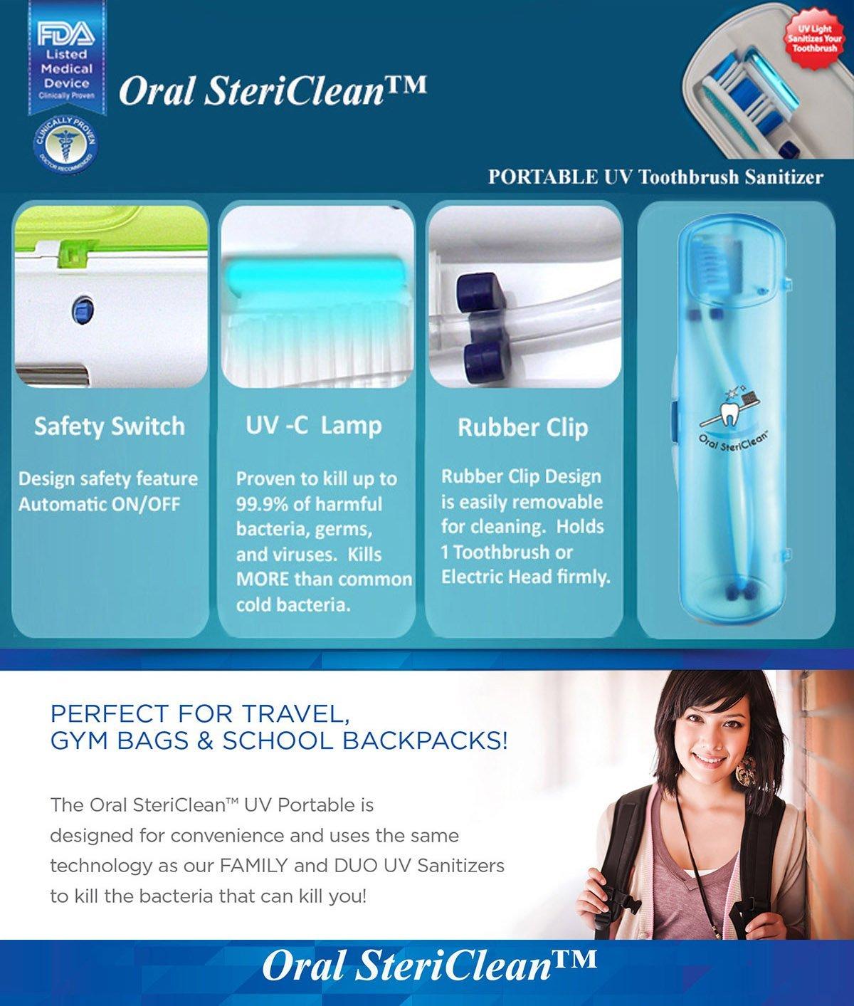 Family UV Toothbrush Holder & Sanitizer, FDA Listed Medical