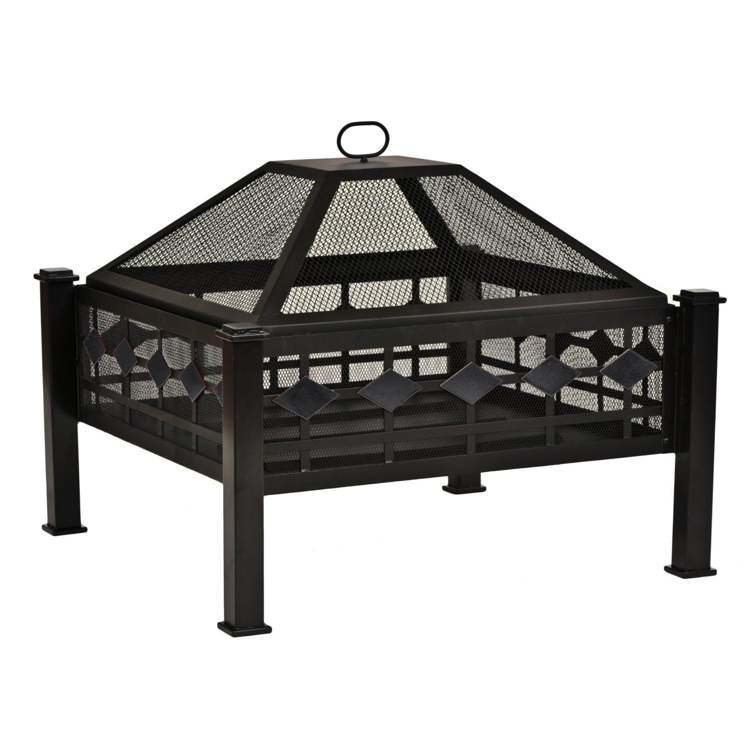 CobraCo Diamond Mesh Fire Pit with Screen and Cover FB8008