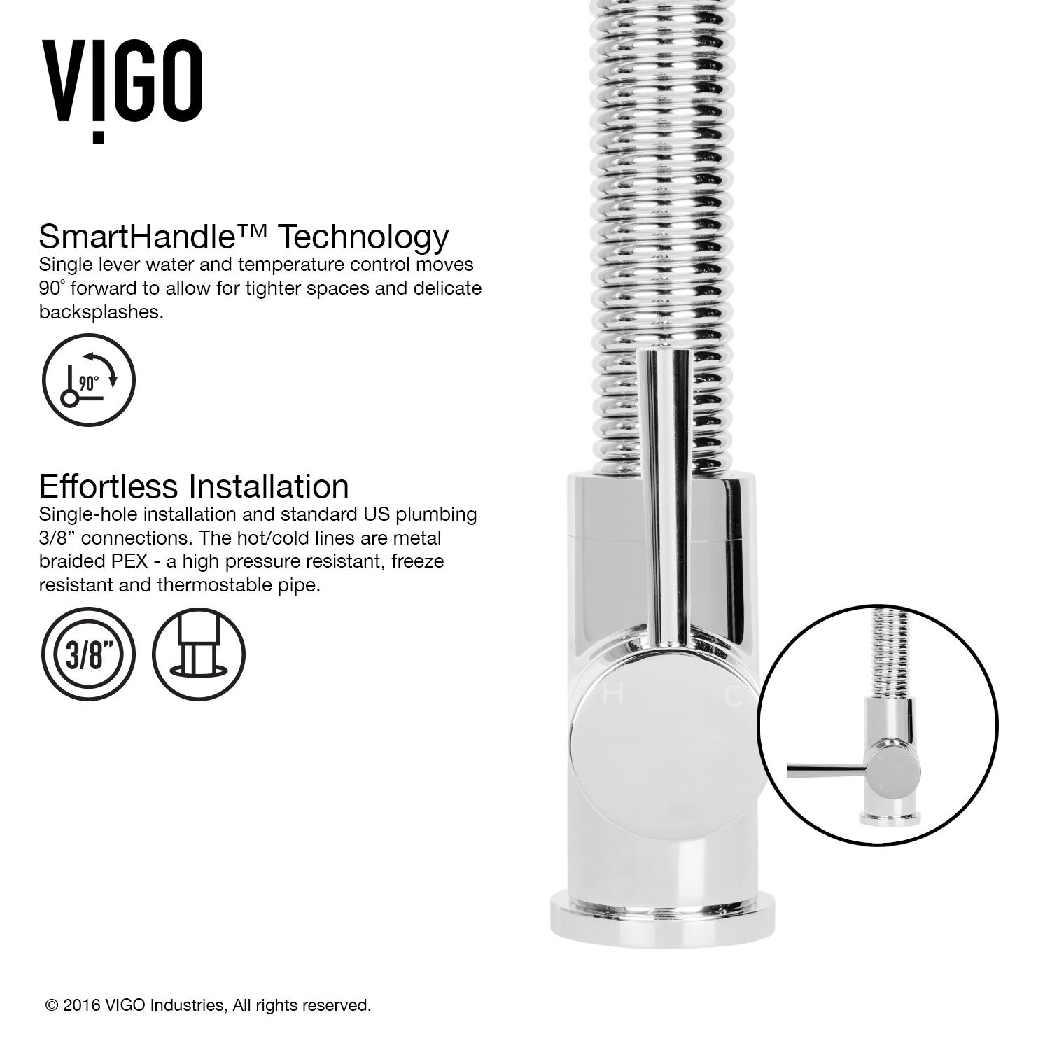 VIGO Edison Single Handle PullDown Spray Kitchen Faucet, Chrome
