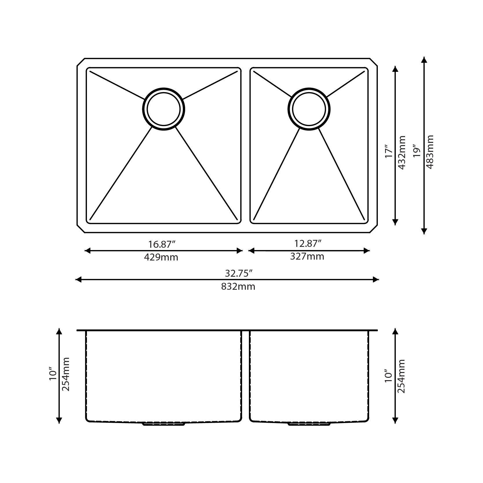 Kraus KHU10333 33 inch Undermount 60/40 Double Bowl 16 gauge Stainless