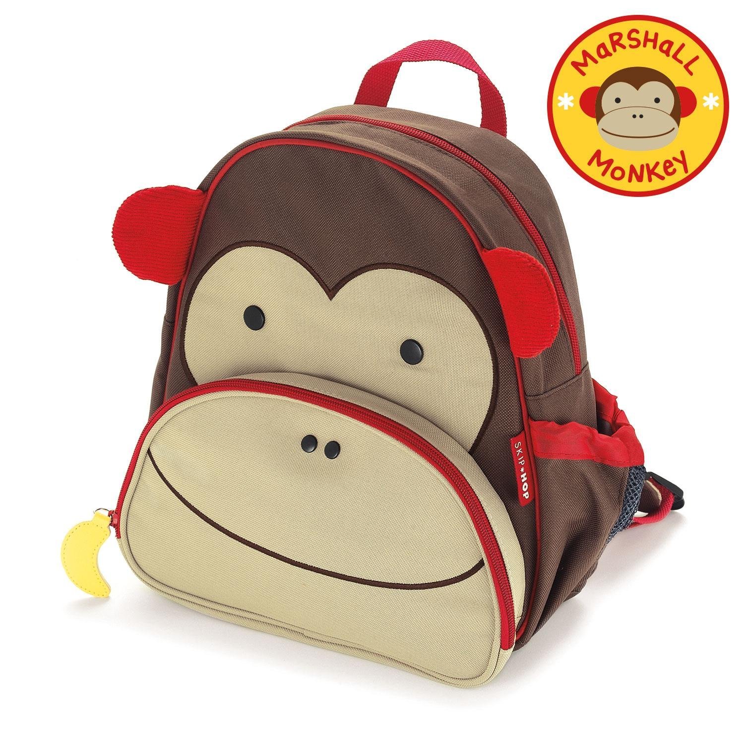Toddler Backpack, 12" Monkey School Bag, Multi Baby