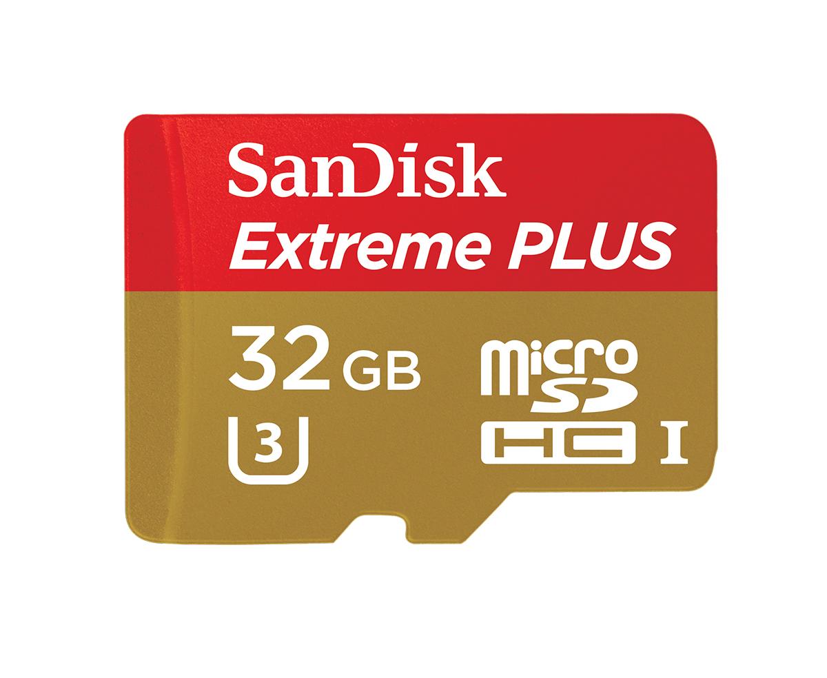 SanDisk Extreme PLUS 32GB microSDXC UHSI/U3 Card with Adapter (SDSQXSG032GGN6MA