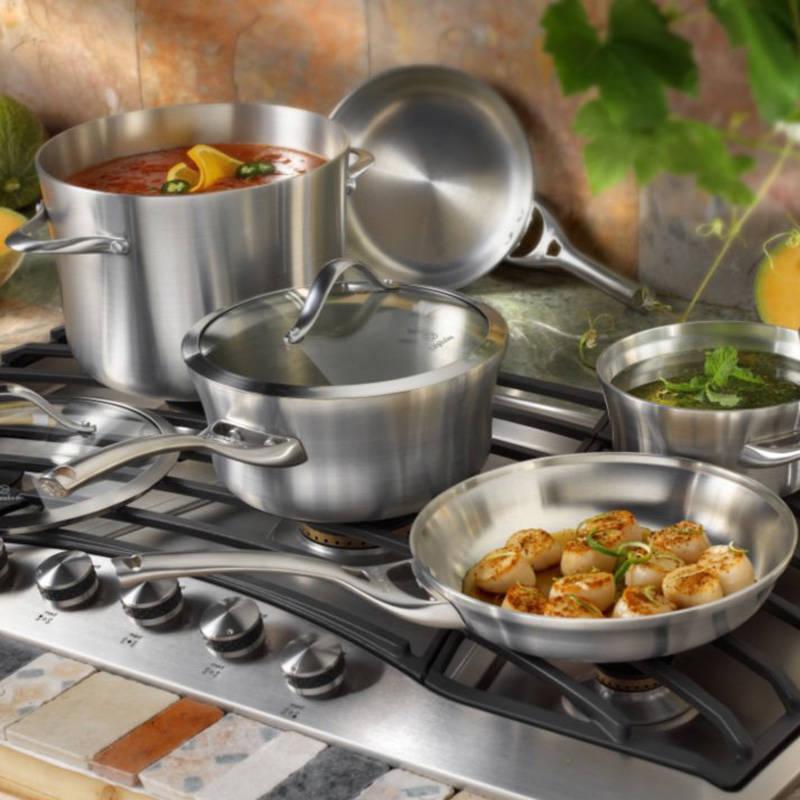 Calphalon Contemporary Stainless 8Piece Cookware Set
