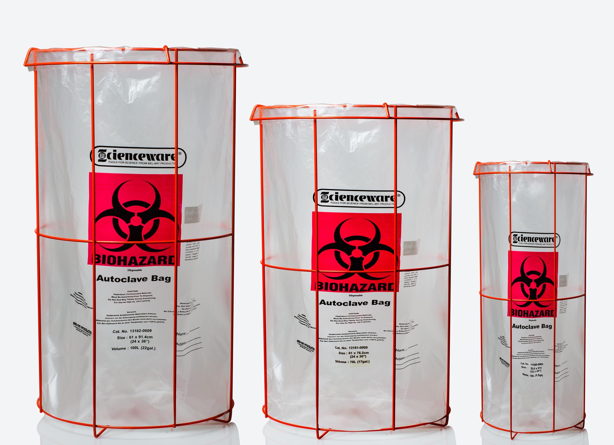 BelArt F131600005 Polypropylene 13 Gallon Clear Biohazard Disposal