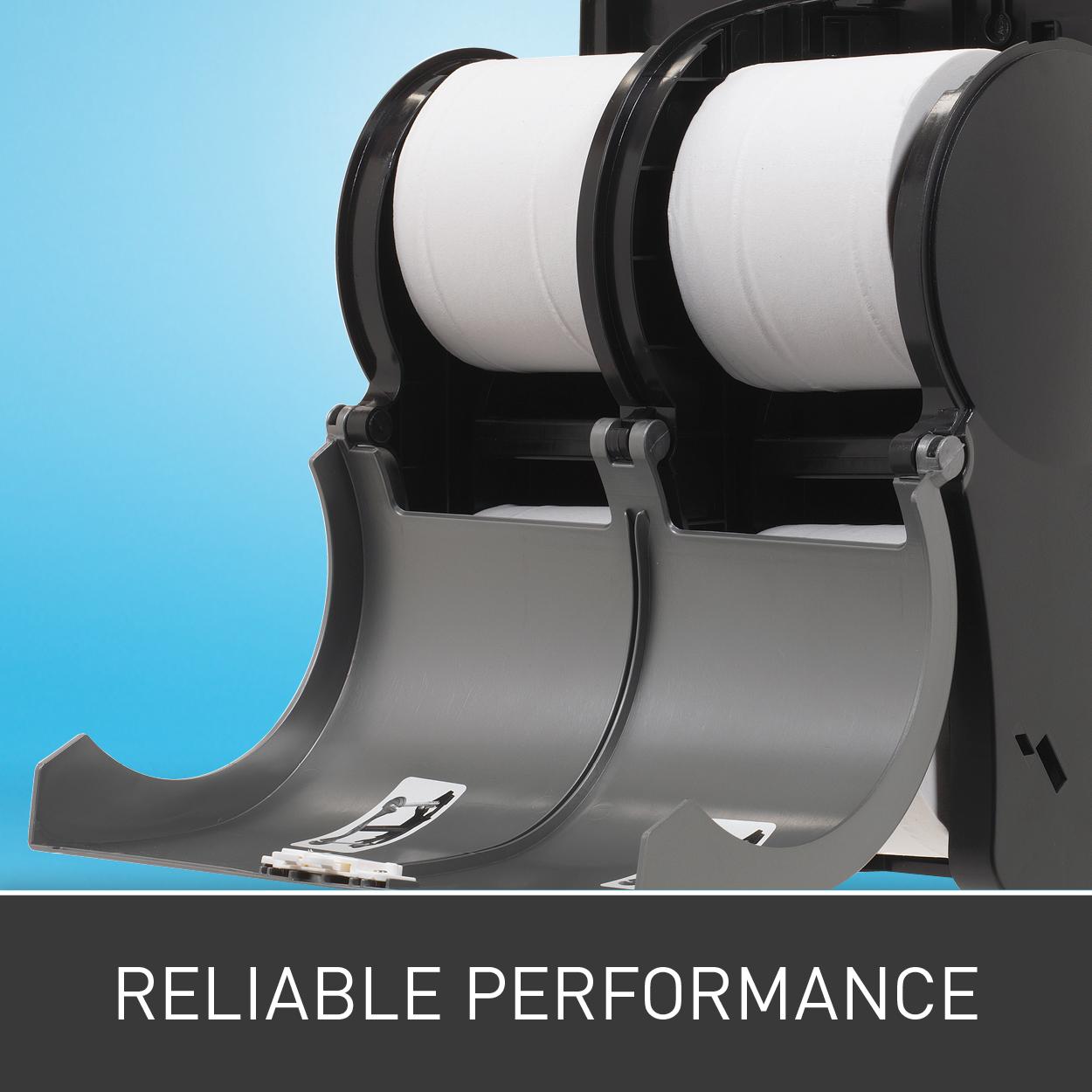 Compact 4Roll Quad Coreless HighCapacity Toilet Paper Dispenser by GP PRO