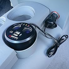 cup holder power adapter splitter USB ports DC car electrical truck suv cupholder