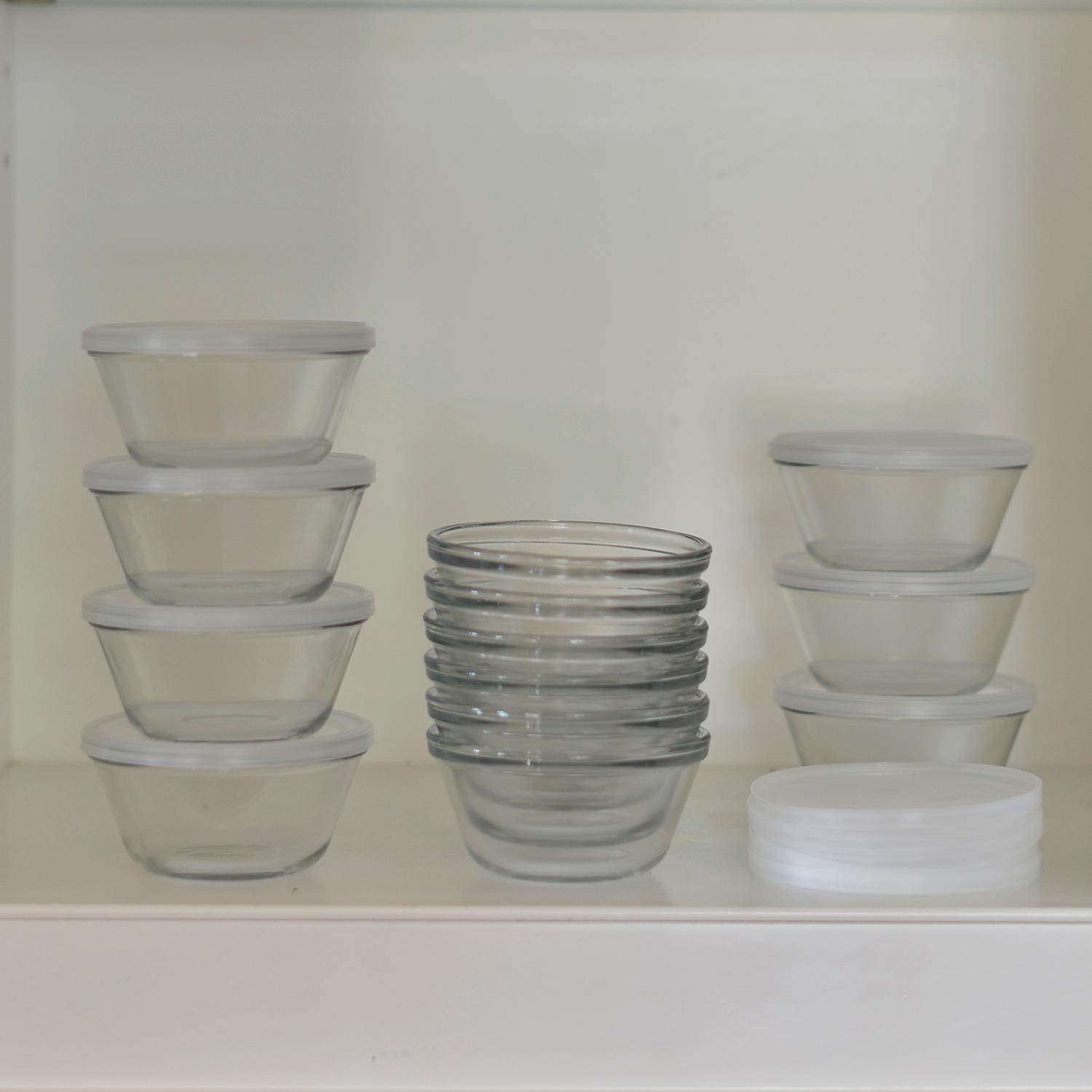 Anchor Hocking 80381L11 Set of 4 Custard Cups with 4 Lids