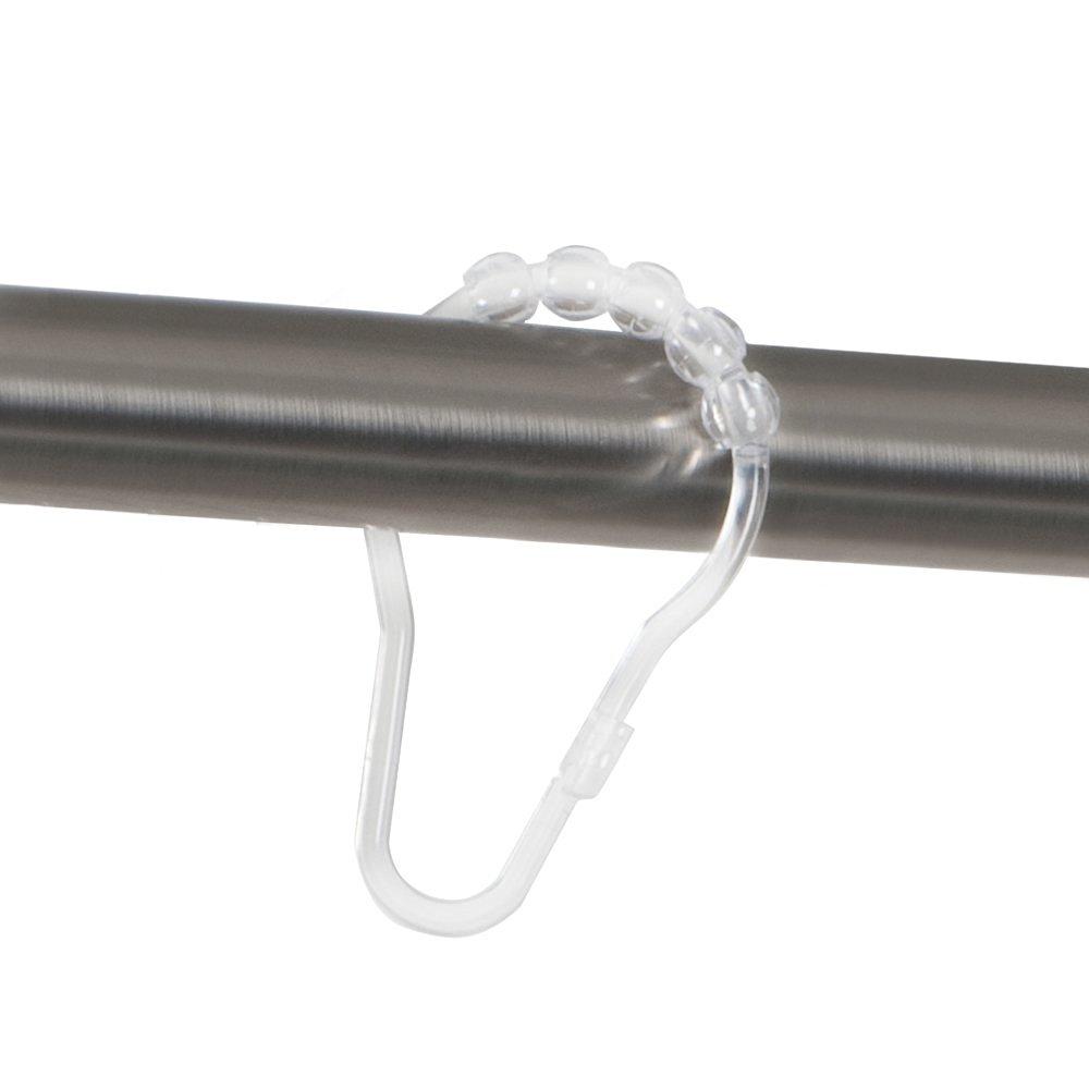 Maytex Heavy Duty Plastic Roller Glide Shower Rings, White