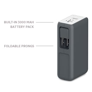 Belkin Travel Rockstar Surge Protector With 2 Ac Outlets 1 Usb Port And 3000 Mah Battery Pack Charger