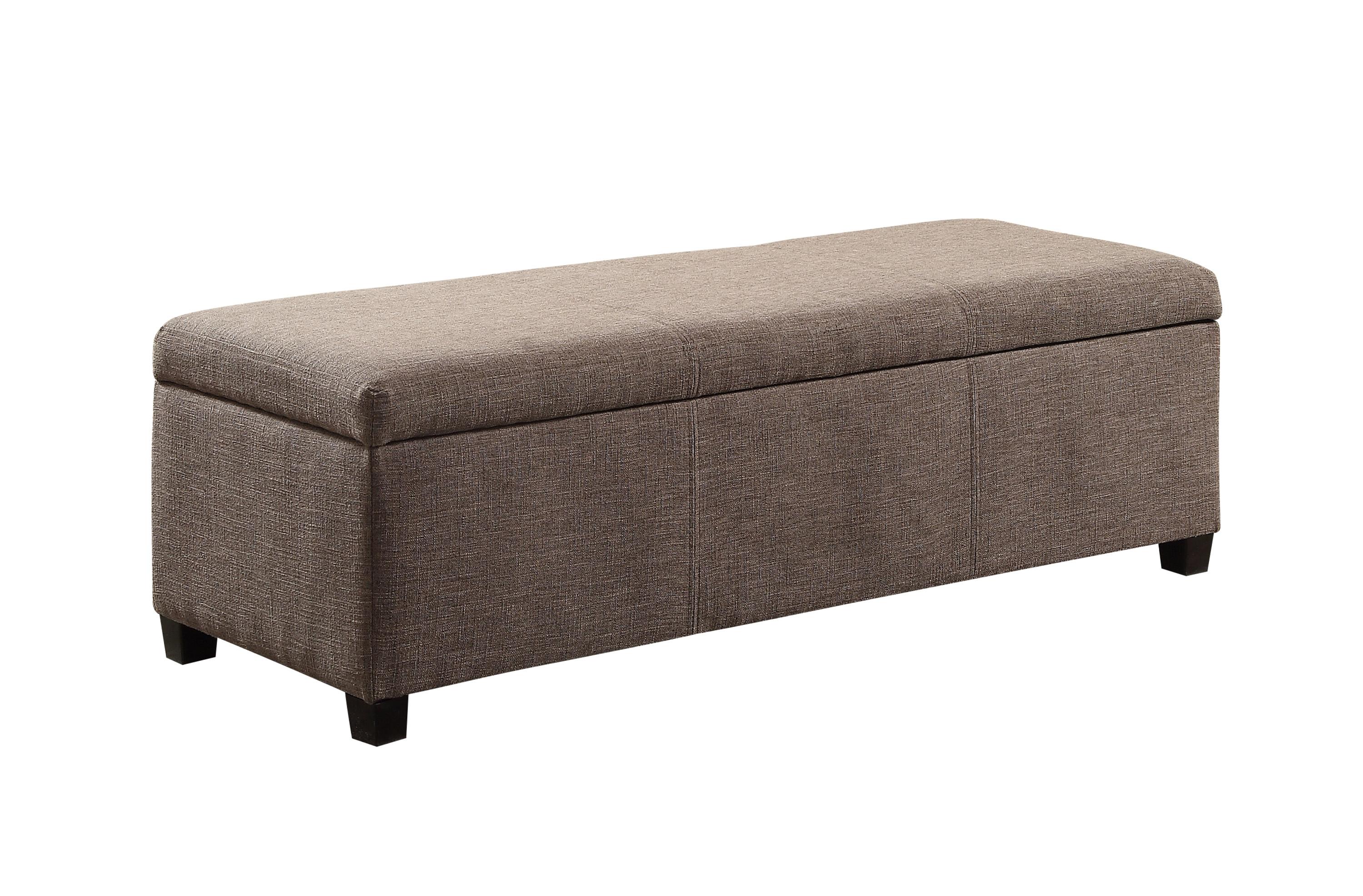 Simpli Home Avalon Linen Rectangular Storage Ottoman Bench