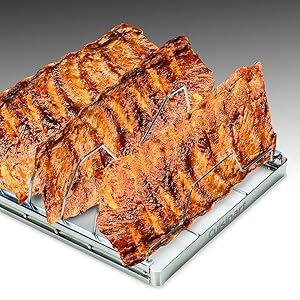 Amazon.com : Cuisinart CRR-158 Folding Rib Rack : Grill Racks : Garden ...