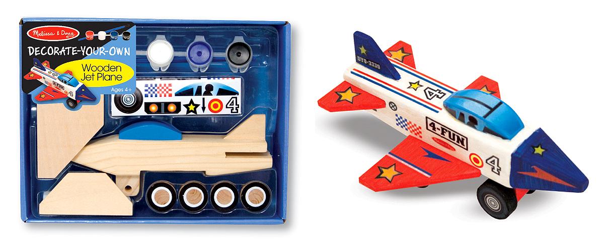New Melissa Doug Decorate Your Own Wooden Jet Plane Ages 4