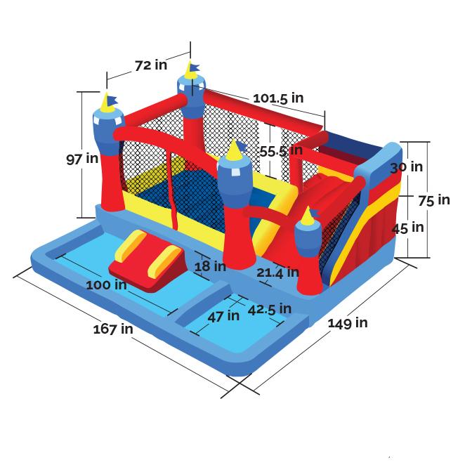Blast Zone Misty Kingdom Inflatable Bouncer Water Park