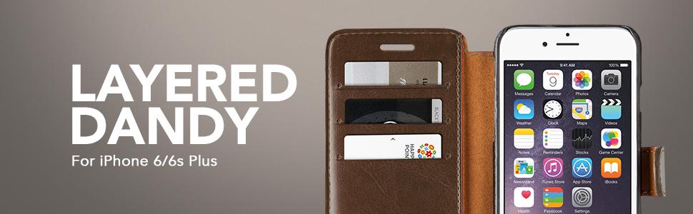 iPhone 6/6S Plus Case, Verus Layered Dandy Diary Series