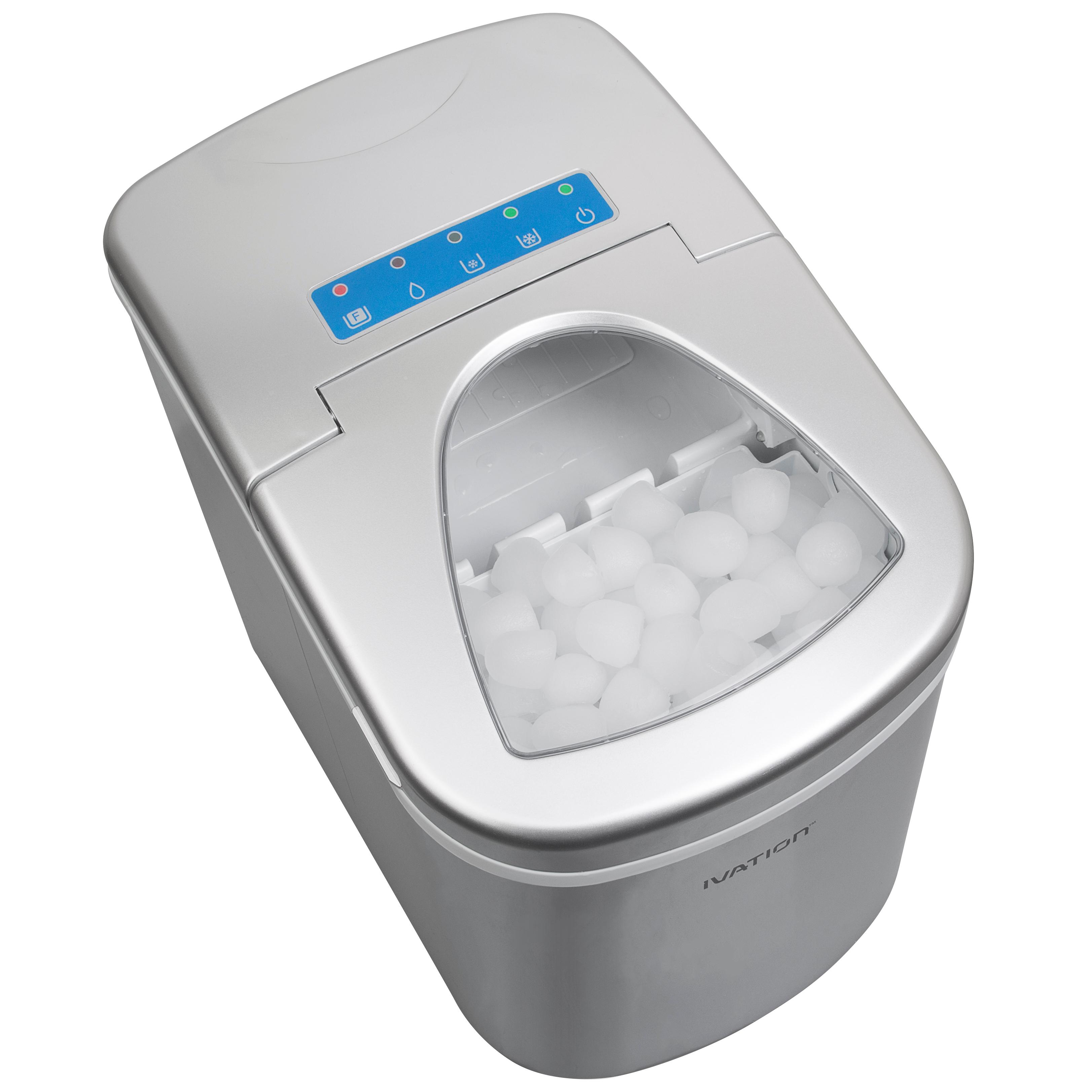 Ivation IVAICEM15SIL Portable Ice Maker with EasyTouch Buttons for Digital