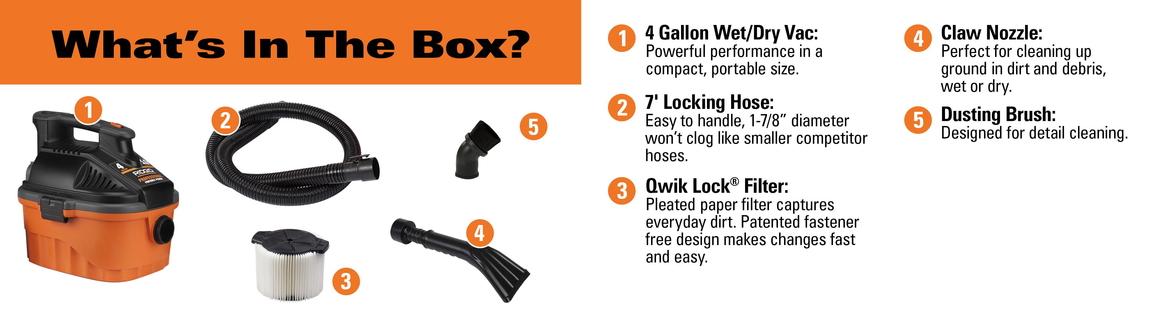 RIDGID Wet Dry Vacuums VAC4000 Powerful and Portable Wet