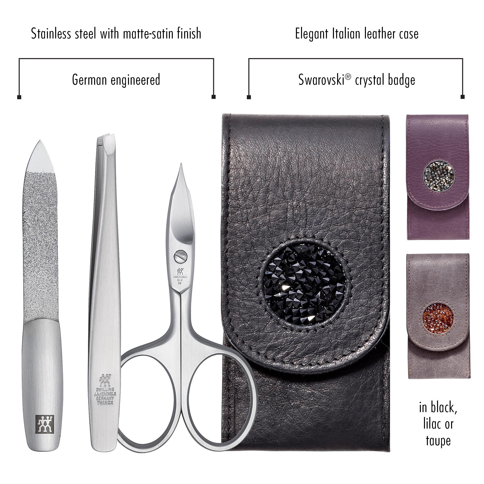 Zwilling J.A. Henckels Crystal Badge Manicure Set, Black