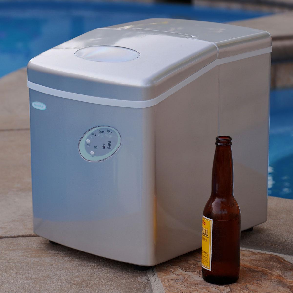 NewAir AI100S 28Pound Portable Ice Maker, Silver Appliances
