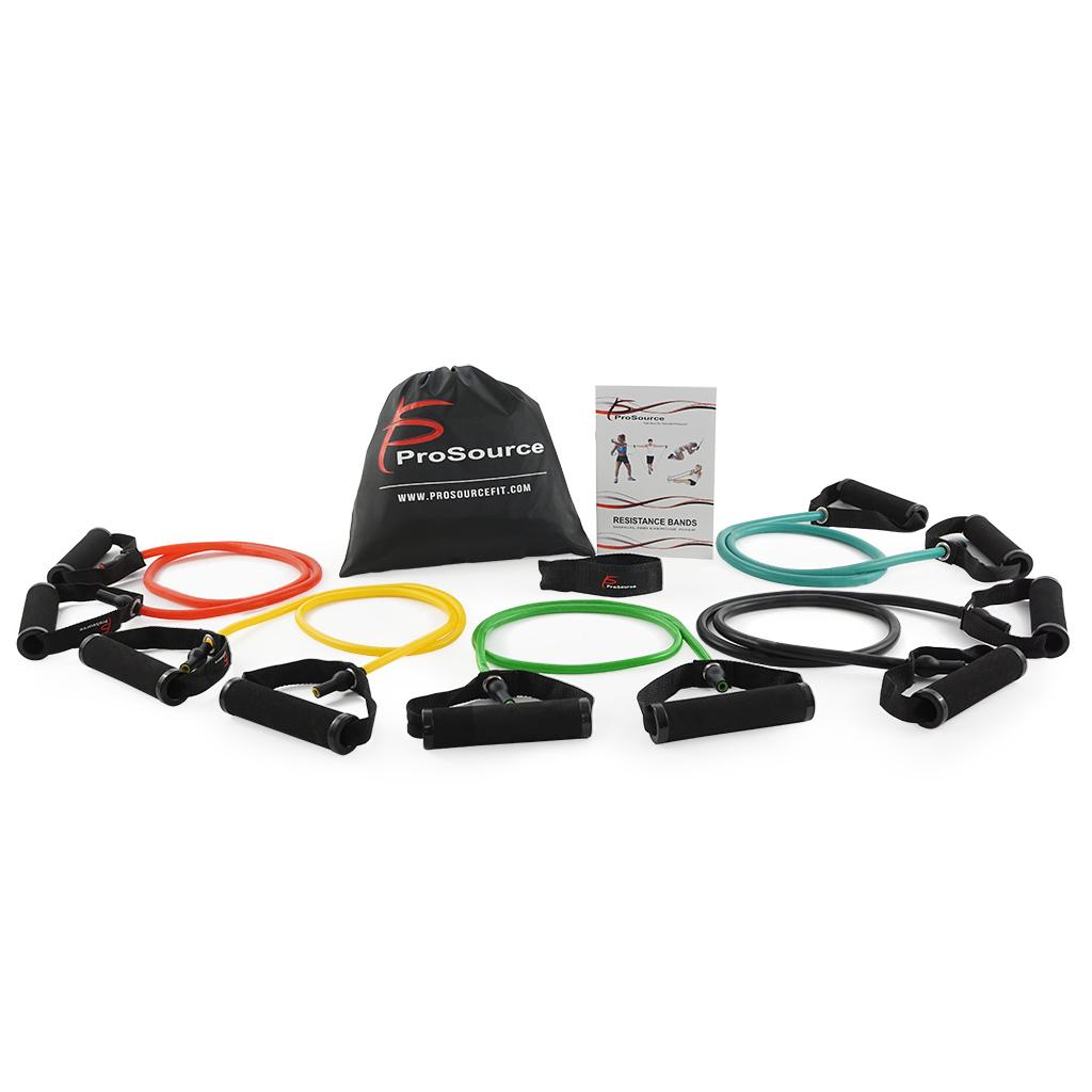 ProSource Tube Resistance Bands Set with Attached Handles