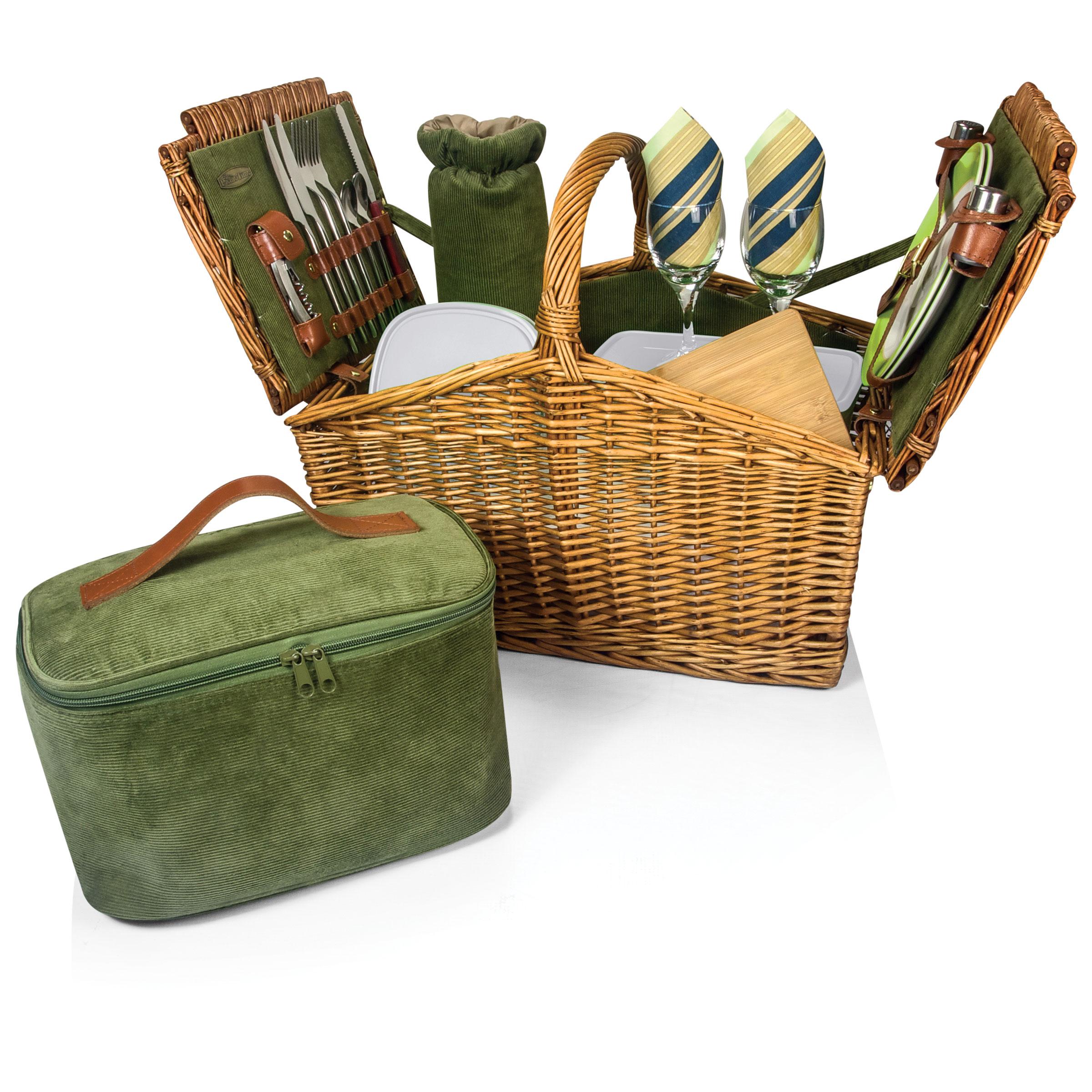 Amazon.com : Picnic Time Somerset English-Style Double Lid Willow ...