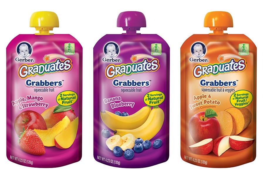 Gerber Graduates Grabbers Squeezable Fruit & Veggies Variety Pack, 4.23