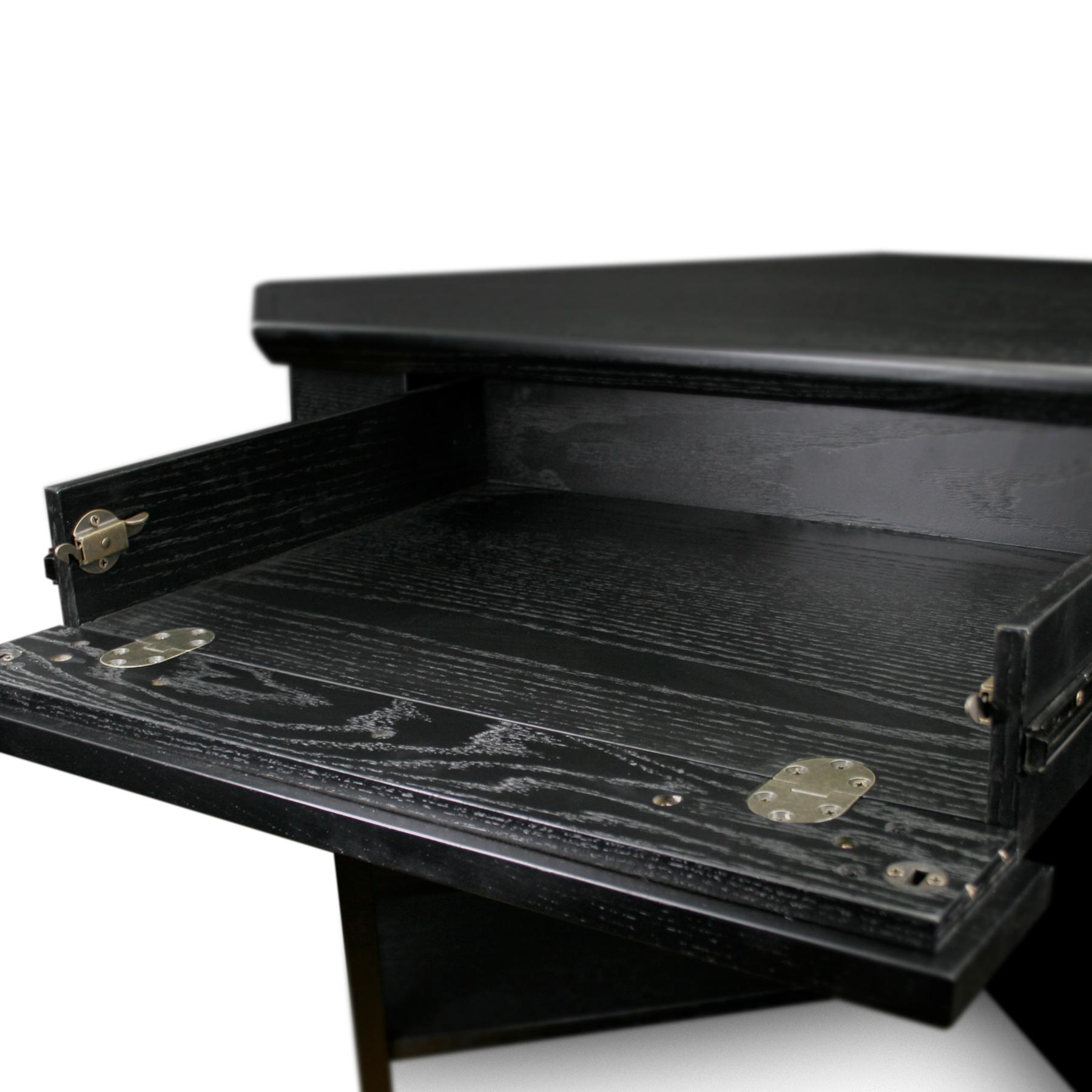 Leick Corner Computer and Writing Desk, Black Finish