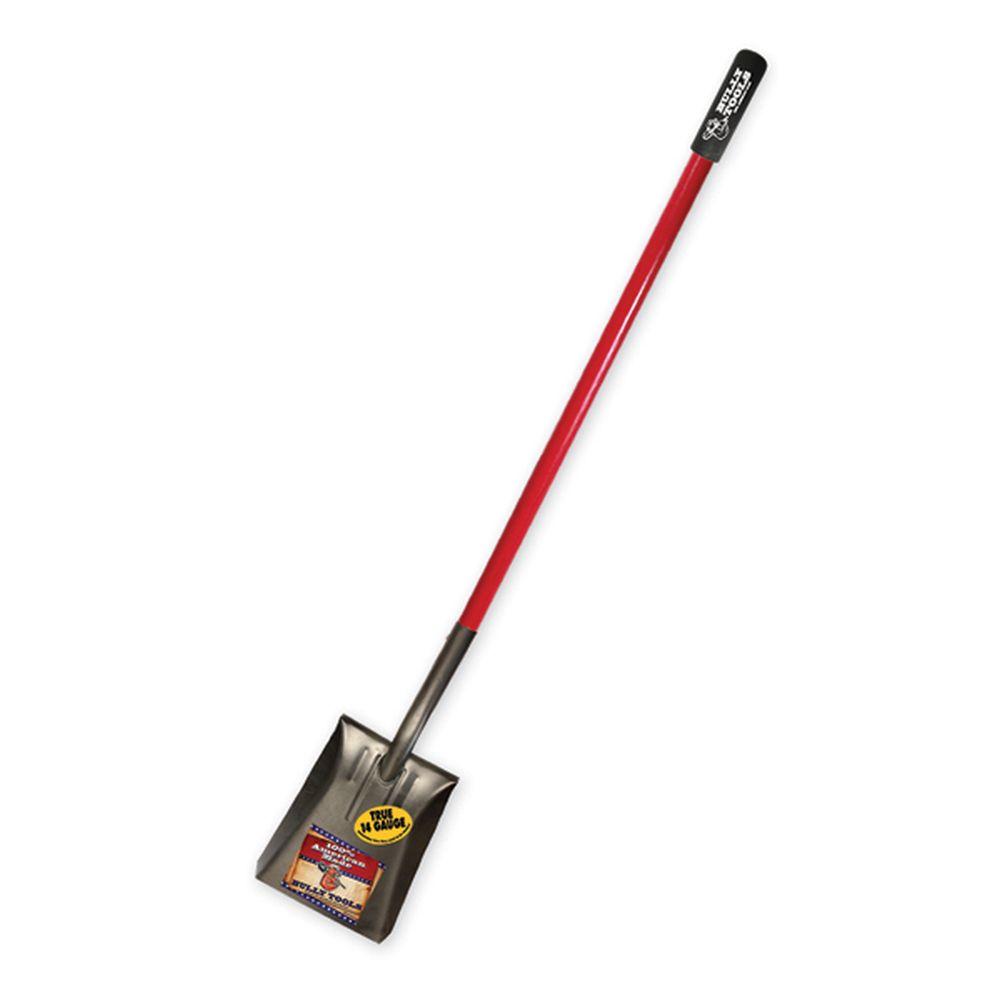 Bully Tools 82525 14 Ga. Square Point Shovel. Fiberglass Long Handle. Garden
