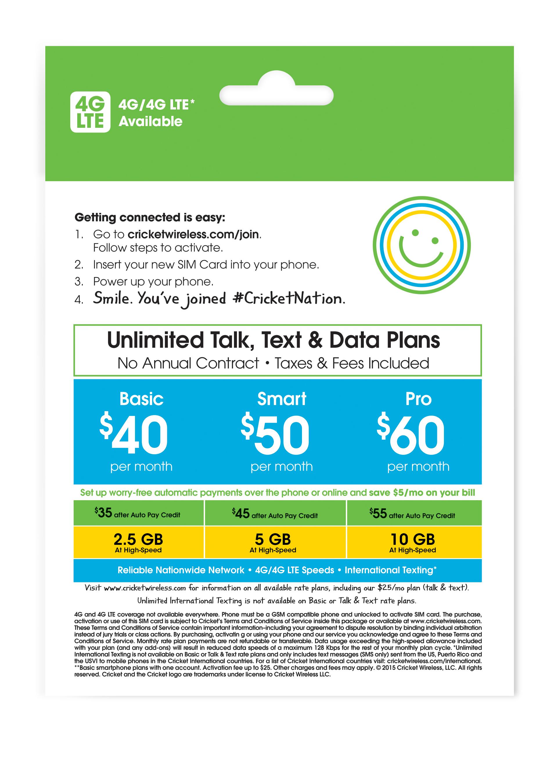 c cell contract form Cricket  Wireless Amazon.com:  SIM (No Prepaid Card GSM