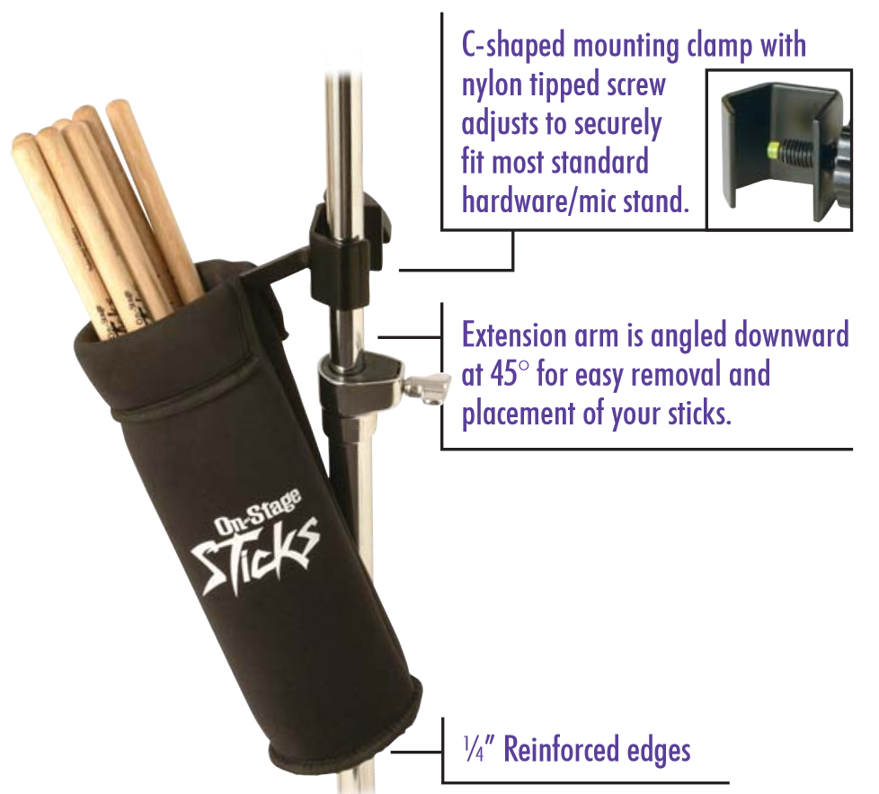 On Stage DA100 Drum Stick Holder Musical Instruments