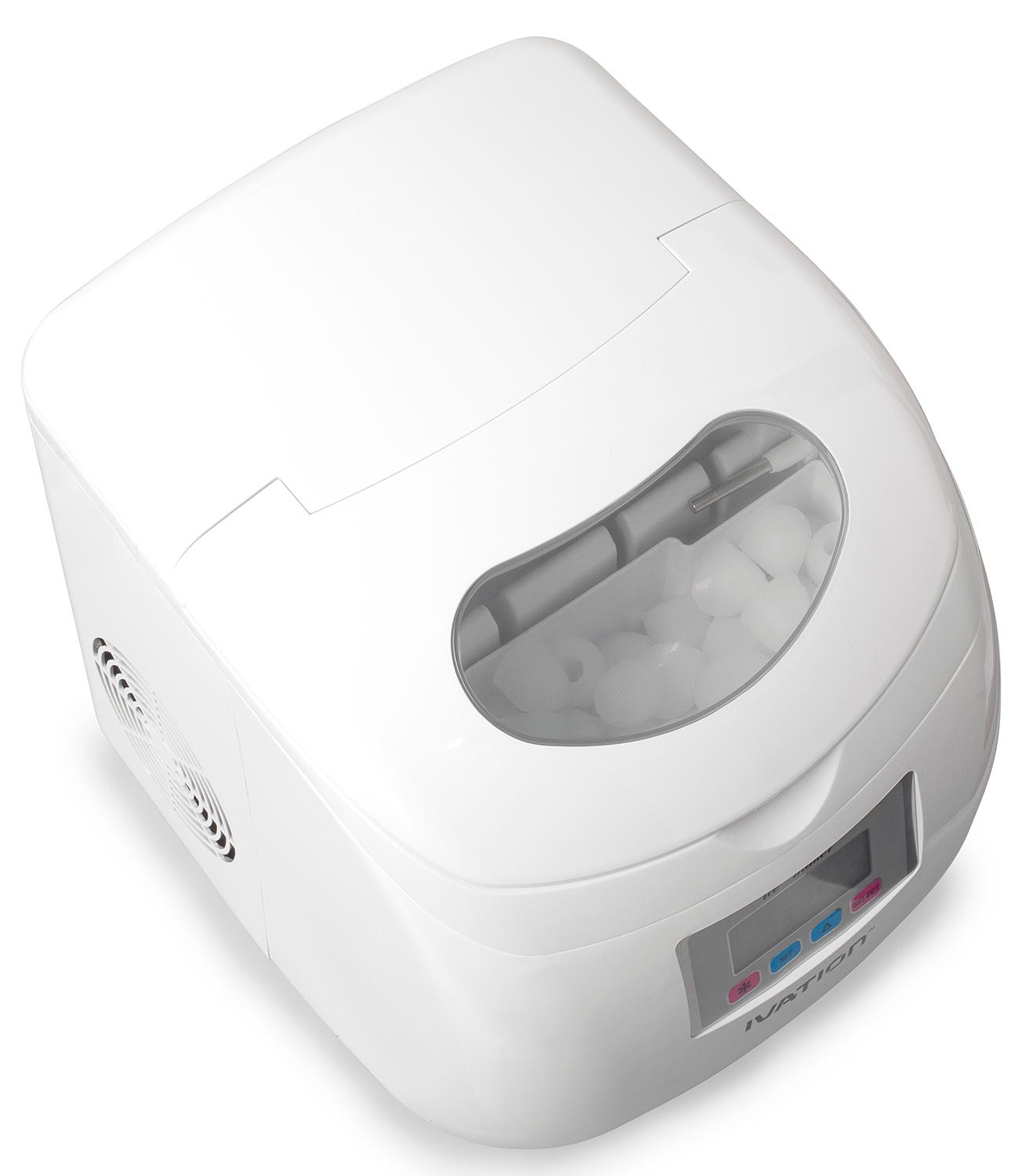 Ivation IVAICEM25WH Portable Ice Maker with LCD Display, White Kitchen & Dining