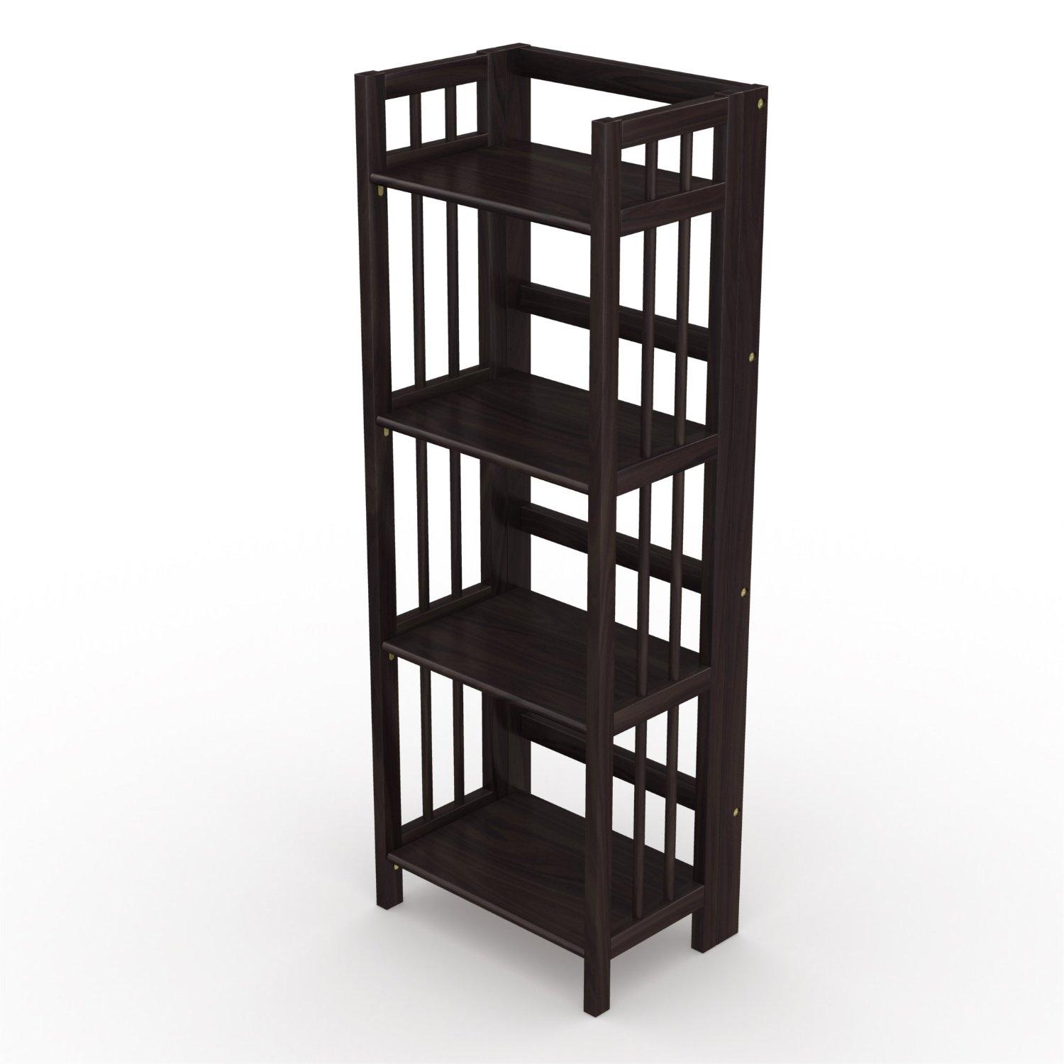StonyEdge Folding Bookcase, Easy Assembly Bookshelf for