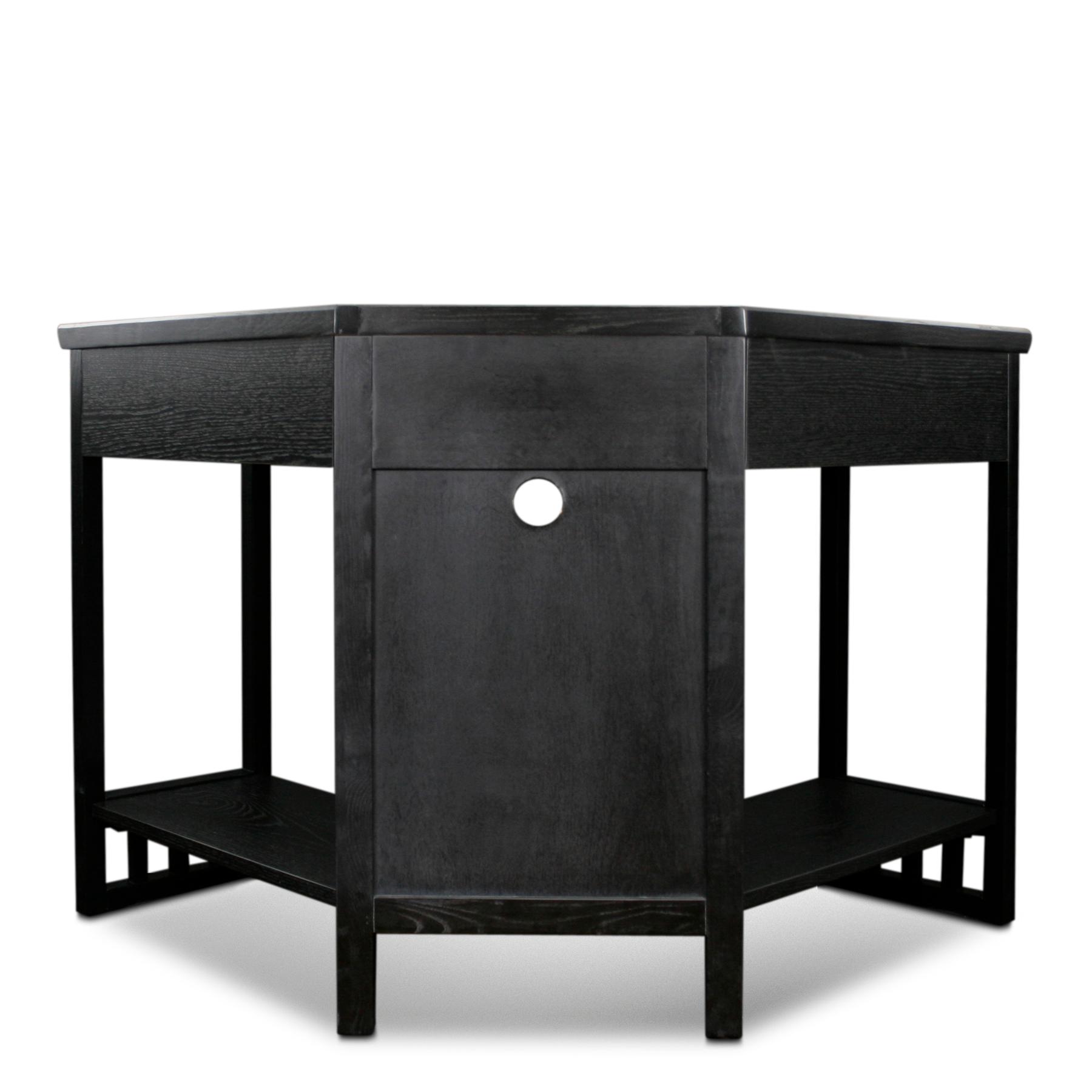 Leick Corner Computer and Writing Desk, Black Finish