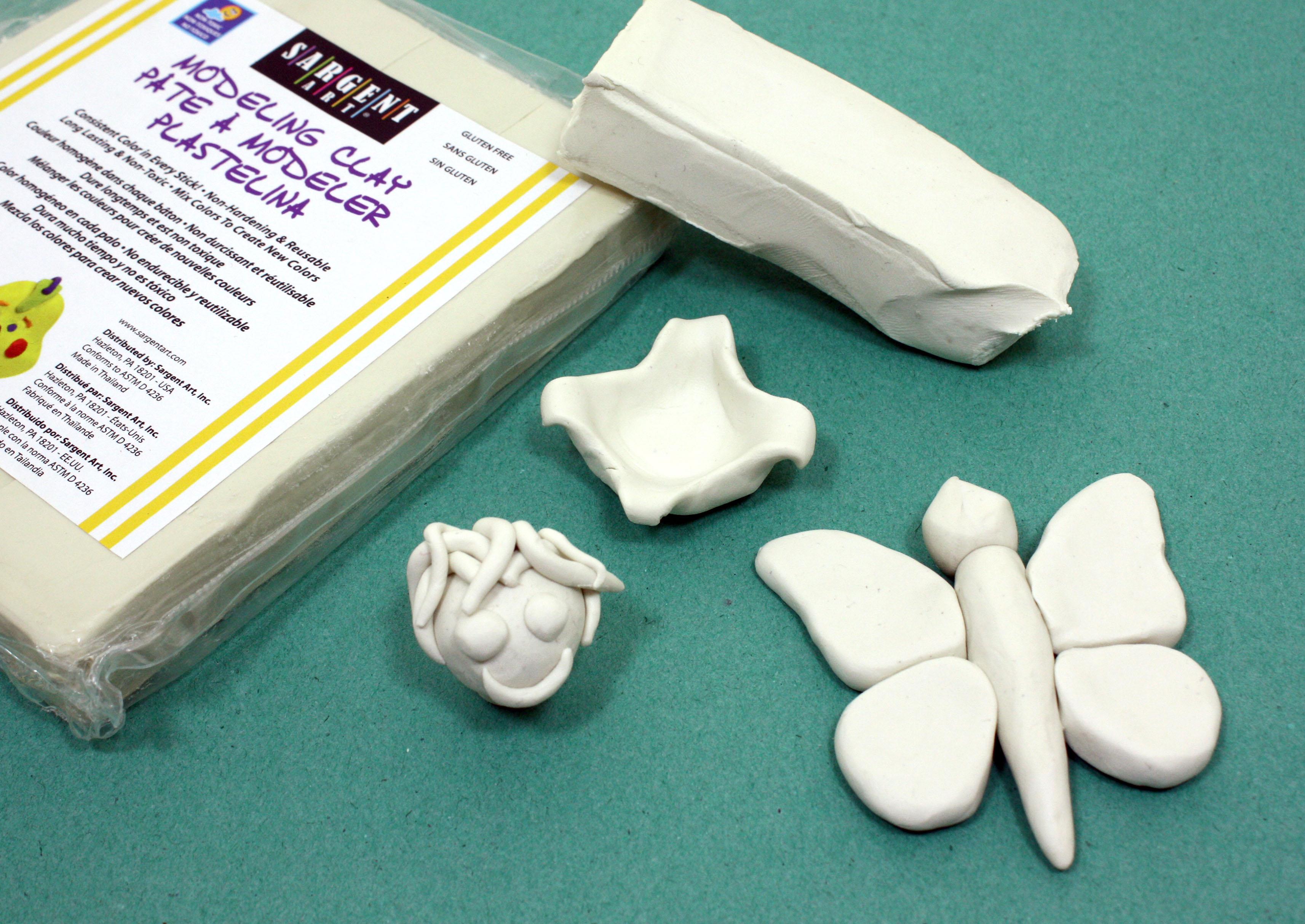 Sargent Art 224000 1Pound Solid Color Modeling Clay, Cream