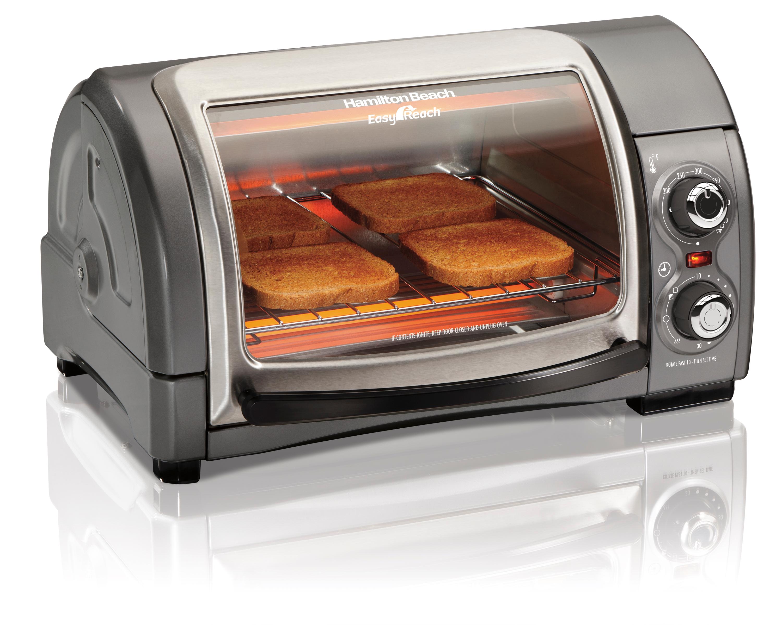 Hamilton Beach Easy Reach Toaster Oven, Metallic (31334