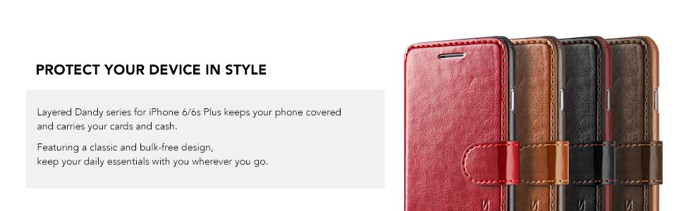 iPhone 6/6S Plus Case, Verus Layered Dandy Diary Series