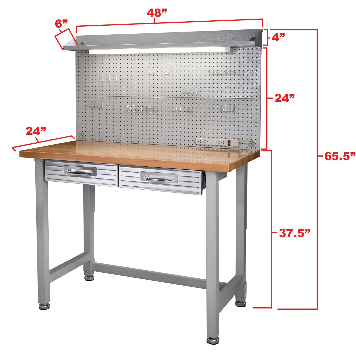 Seville Classics (UHD20247B) UltraHD Lighted Workbench (48L