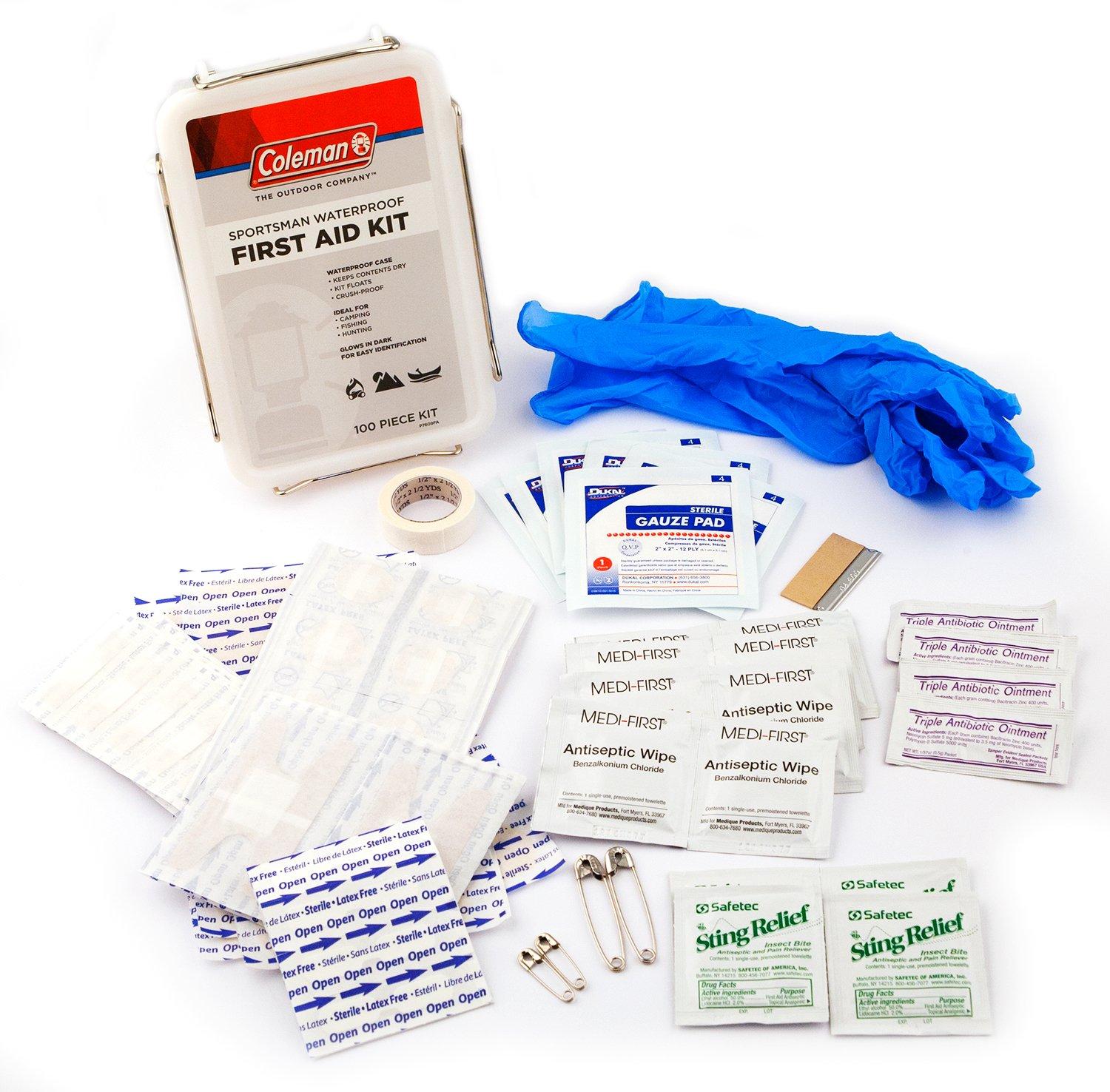Coleman Sportsman Waterproof First Aid Kit, 100Piece for boating Camping First