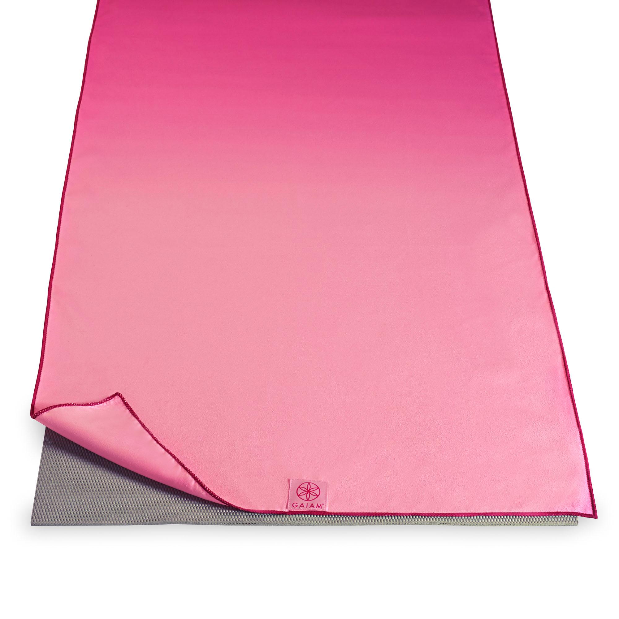 Gaiam Hot Yoga Mat Towel, Pink Fandango Sports & Outdoors