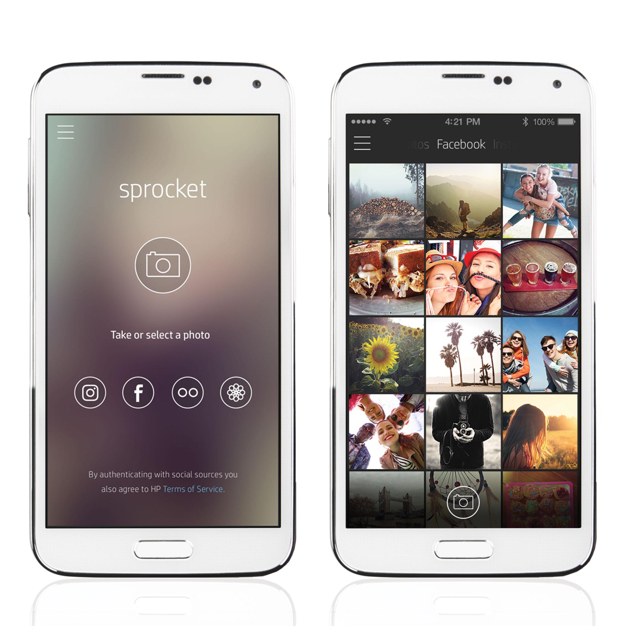 HP Sprocket Portable Photo Printer, X7N07A, Print Social