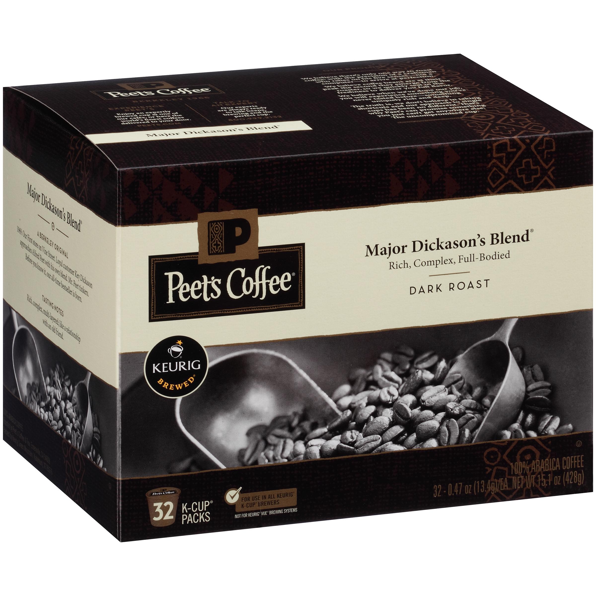 Peet's Coffee Major Dickason's Blend Dark Roast 32ct KCup Packs Grocery & Gourmet Food