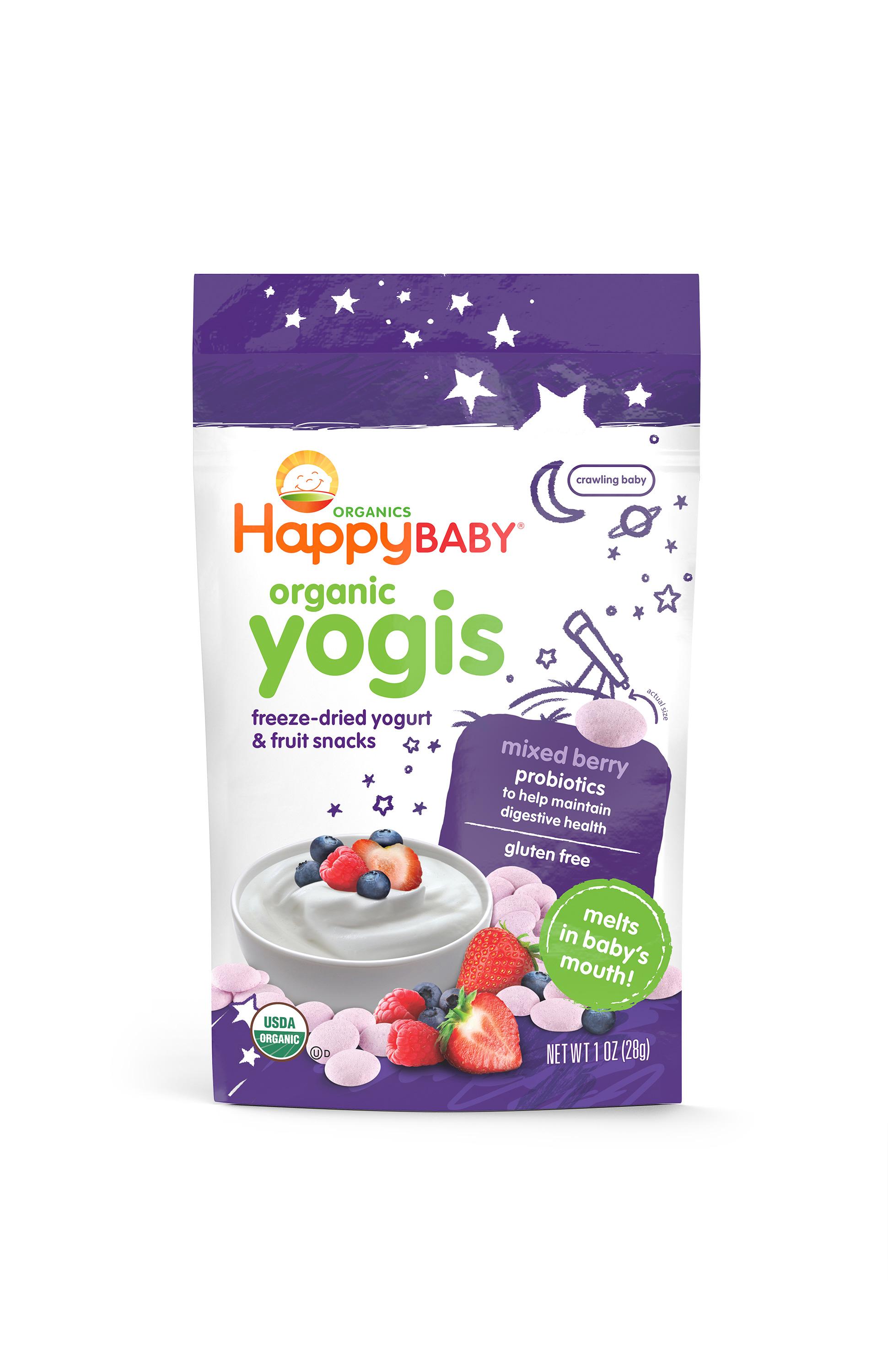 Happy Baby Organic Yogis FreezeDried Yogurt & Fruit Snacks Mixed Berry