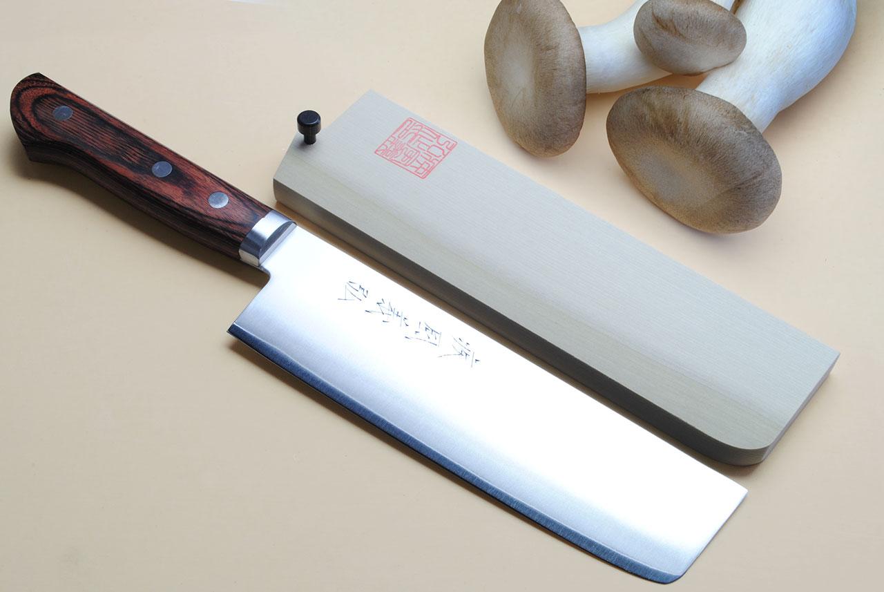 Yoshihiro VG1 Gold Steel Nakiri Vegetable Chefs Knife 6.5" (165mm) Magnolia Wood